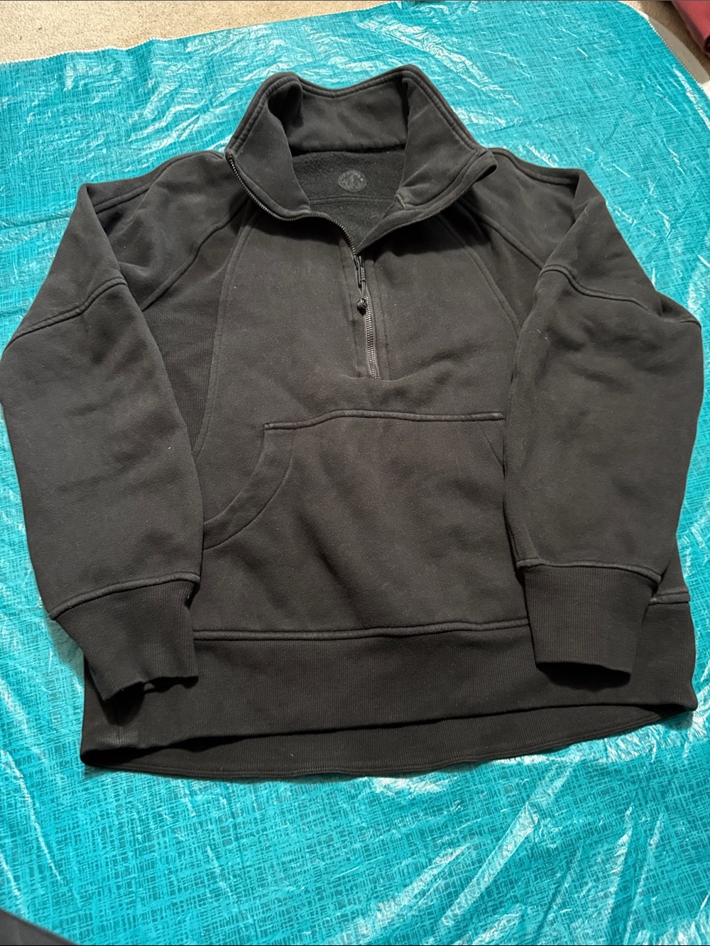 Black Quarter-Zip Pullover Sweater